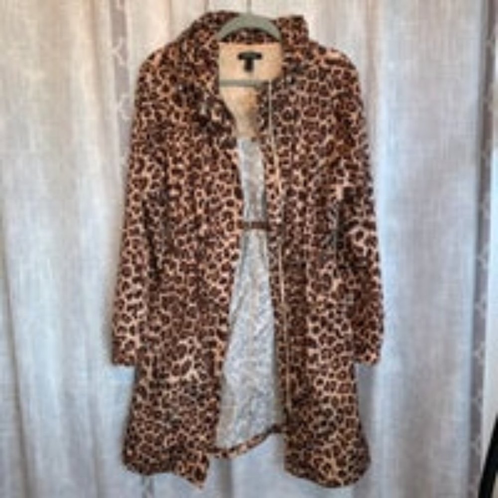 Torrid Longline leopard print rain jacket